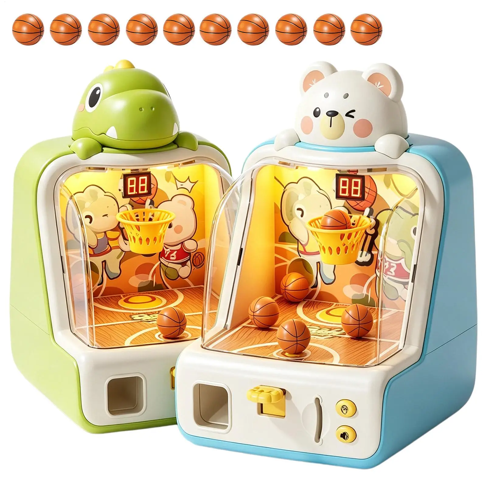 Kids Basketball Game Tabletop Arcade Sports Toy with Light Music for Boys Girls Indoor Home Playroom Kindergarten Focus Boost