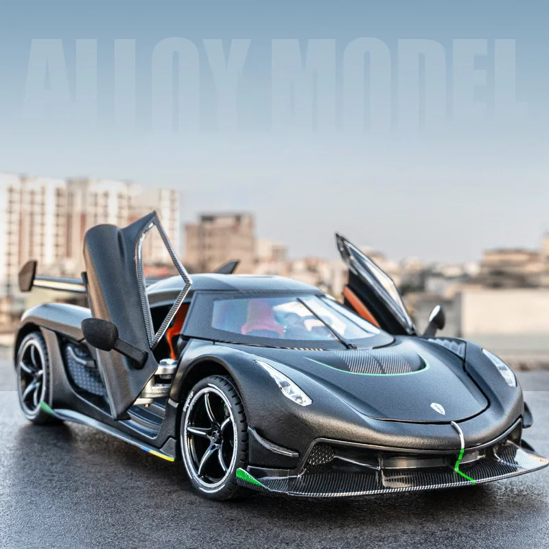 1:24 Cool Supercar Alloy Model, Simulated Sound and Light, Strong Return Force, Four-Wheel Shock Absorption, Best Birthday Gift