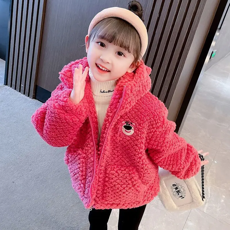 

Girls' Coat Winter Fleece-Lined 2022 New Thickened Winter Children's Autumn and Winter Baby Girl Thermal Furry Clothes