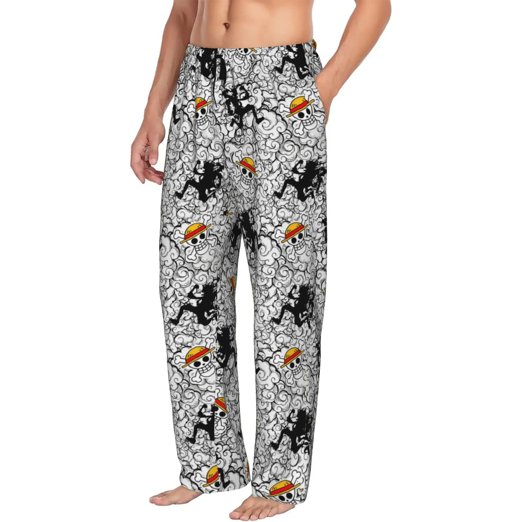 

Custom Printed Anime One P-Pieces Luffy Pajama Pants Men Popular Sleep Sleepwear Bottoms with Pockets