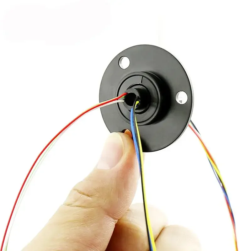 5mm Hole 6 Wires 2A Circuits 250Rpm ABS Capsule Slip Ring 600V For Monitor Robotic With Flange