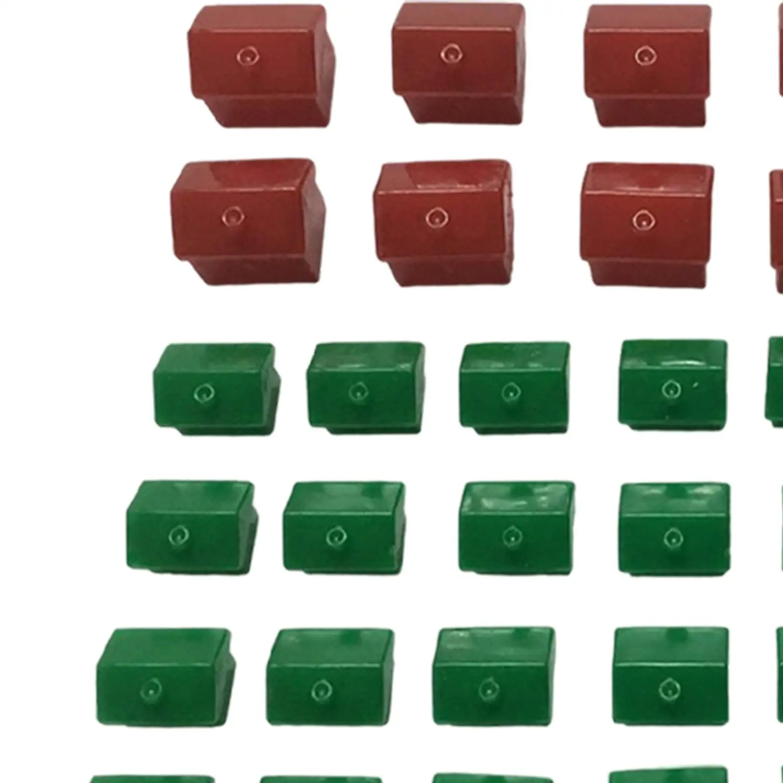 Hotel Game Replacement Pieces, 12 Red Houses And 32 Green Houses, Game Houses,