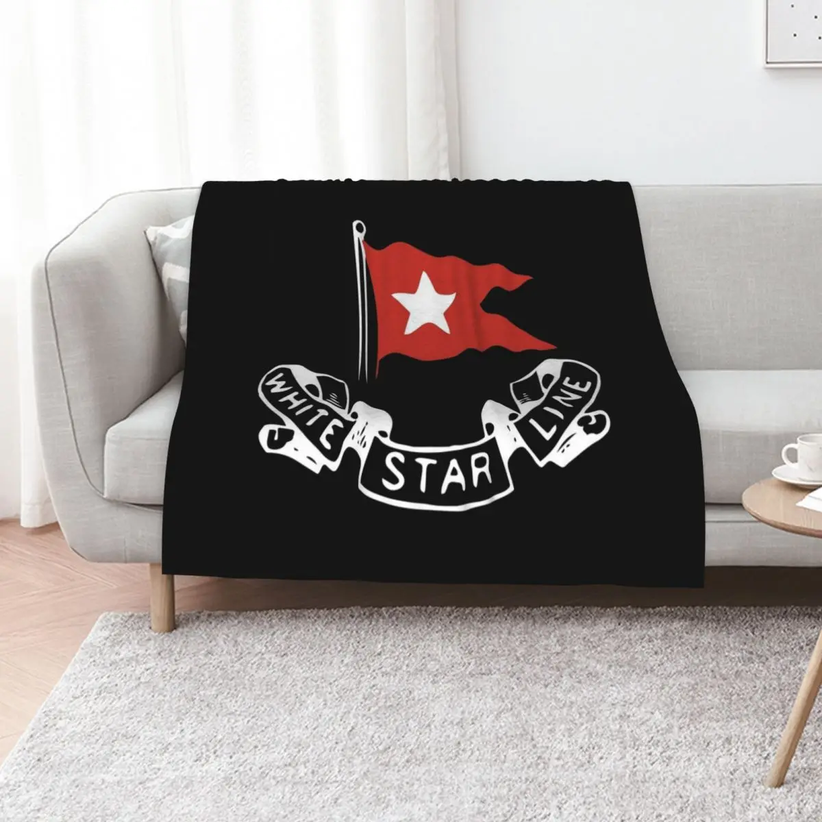 White Star Line - White/Red Logo - RMS Titanic Throw Blanket manga Thins Furrys valentine gift ideas wednesday Blankets