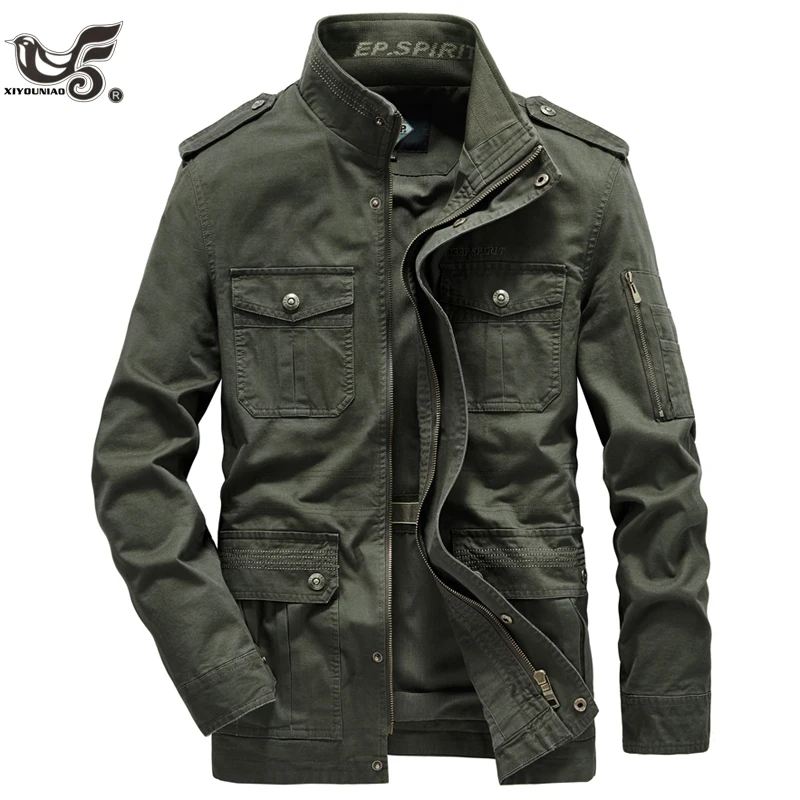 New Military Jacket Men Spring Autumn Pure Cotton Outdoor Multi-pocket varsity Jackets Casual Business Coat Male Chaqueta Hombre