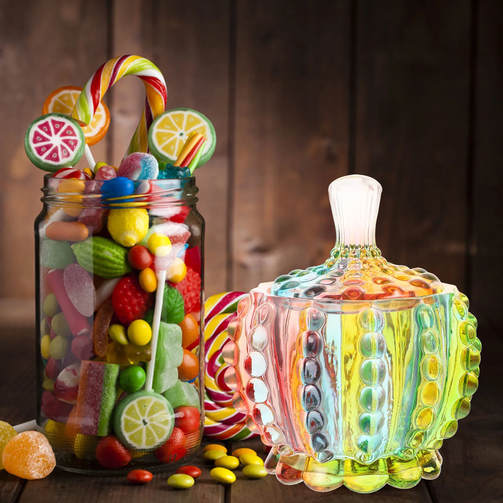 

Cube Shape Glass Candy Jar Transparent Food Storage Container for Kitchen Pantry Coffee Shop Candy Cookies Chocolate Dry Fruit