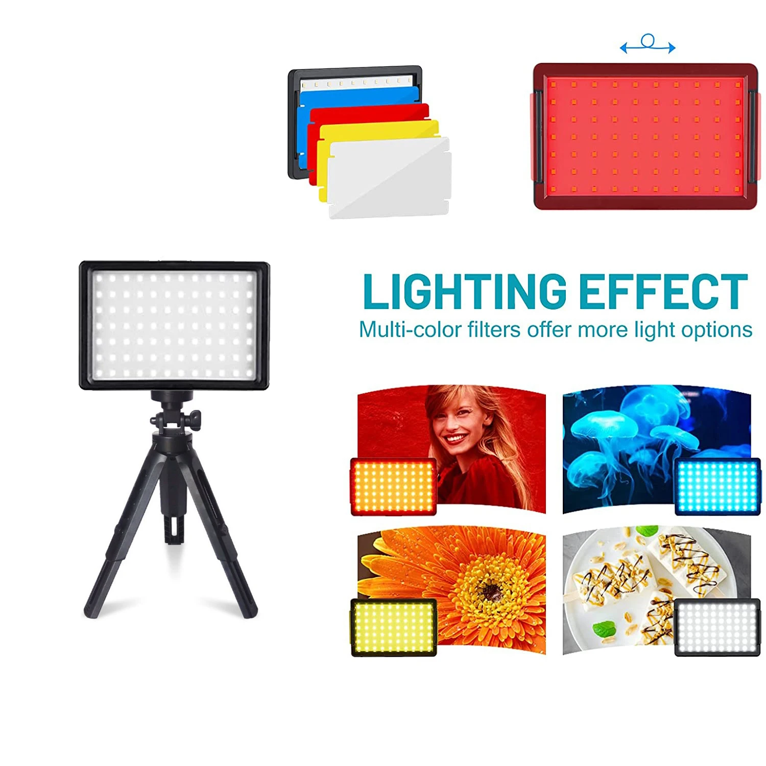 RGB 6inch LED Photography Video Light Panel Lighting Photo Studio Lamp Kit For Shoot Live Streaming With Phone Tripod Stand