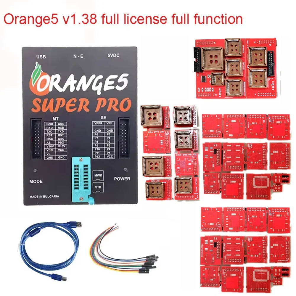 Orange5 V1.38 Full Adapter ECU Programmer  Orange 5 Universal  Eeprom Adaptors with Software Plus Professional Programming Tool