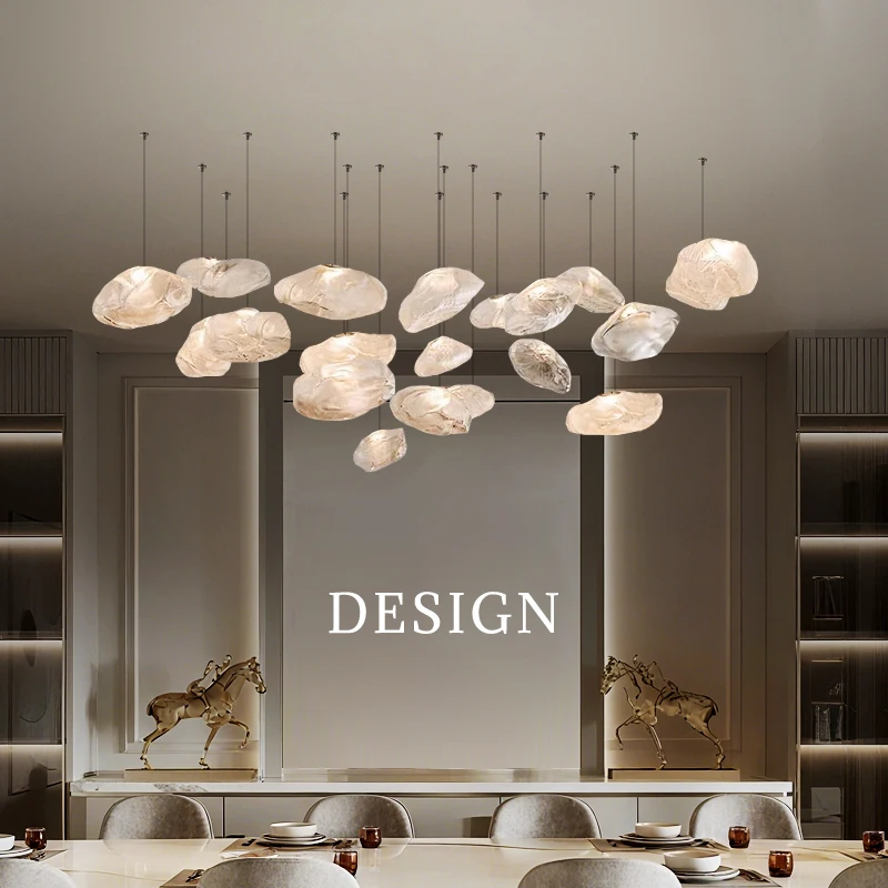 

Скандинавская высокая потолочная люстра, подвесной светильник для гостиной, кухонный остров, подвесной светильник, стеклянный минималистичный подвесной светильник для зала