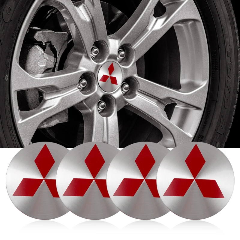 4 Uds 56mm cubierta de neumático de coche pegatina tapa de cubo central de rueda pegatina para MITSUBISHI Ralliart Lancer competición Outlander ASX