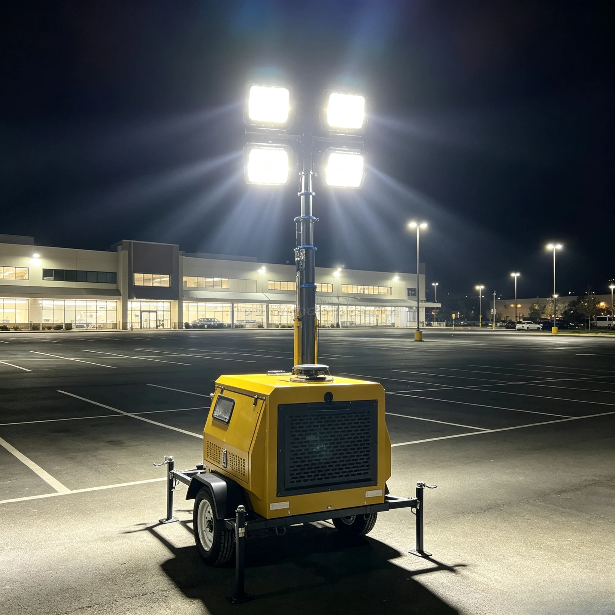 Trailer Mounted Mobile Lighting Tower LED Diesel Generator Portable Work Light Tower for Road Construction Emergency Site