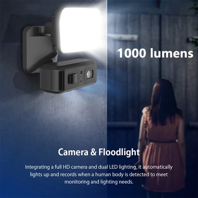 Outdoor Solar Monitoring Ball Camera Wireless Black Light Full Color Infrared 1080P PIR Humanoid Detection Waterproof