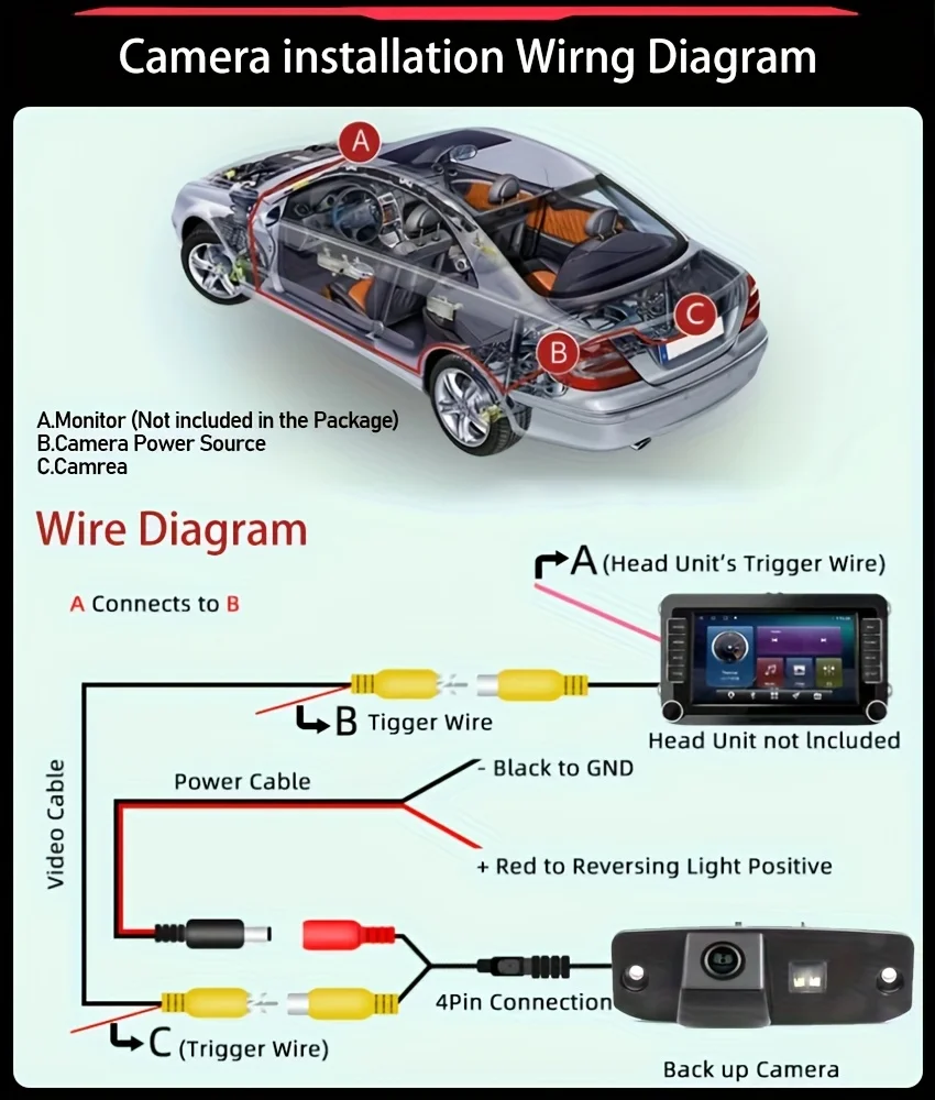 Wide Angle Car Rear View Reverse Camera for KIA Sorento Sportage Ceed (ED) Rio X-Line for DODGE Attitude MC HD Special Vehicle - view 6