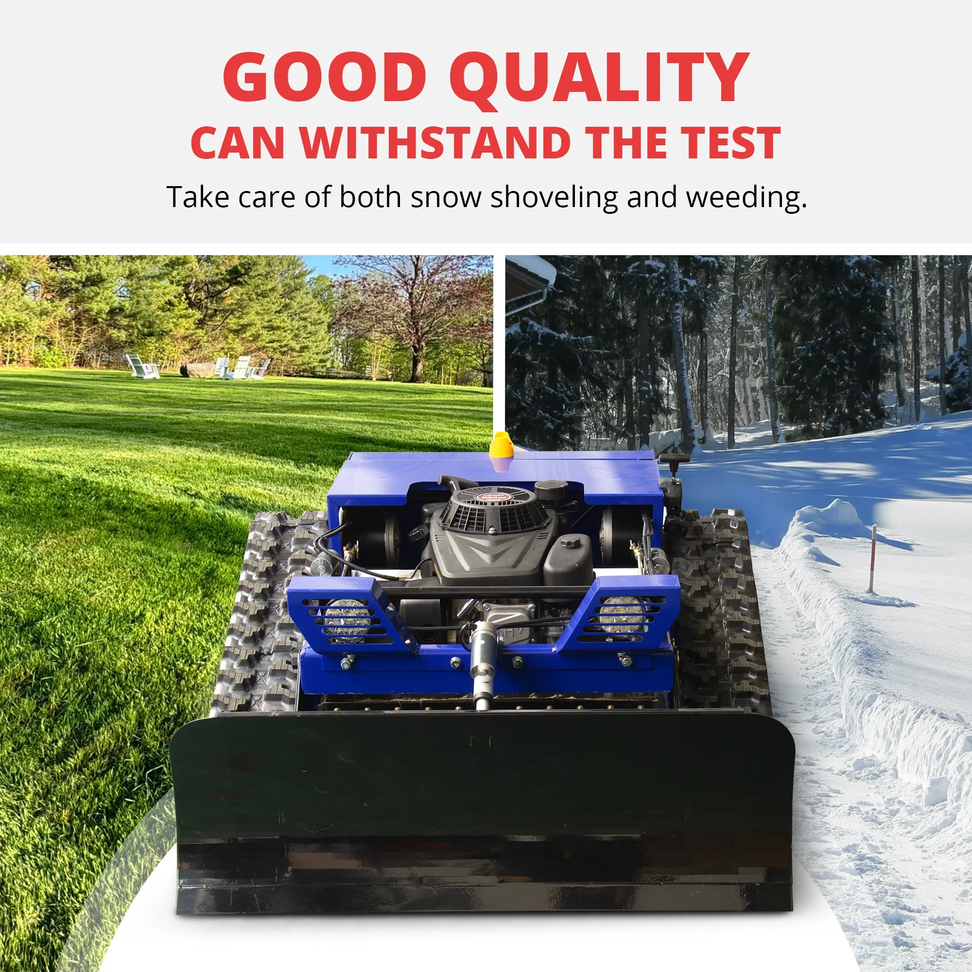 2-in-1 Lawn Mower with Snow Shovel Attachment with Remote Control Safety Auto-Stop Blade CE Certified for Family Garden Use