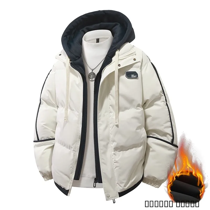 

Thiened Hooded Cotton Jaet for Teenage Boys Winter Warm Street Sle Korean Version Youth Faion Casual Long Sve Zipper