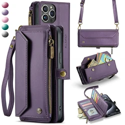 Crossbody for iPhone 15 14 13 12 11 Pro Max SE 2022 XR XS Max Case Wallet【RFID Blocking】with 7-Card Holder Zipper Bills Slot