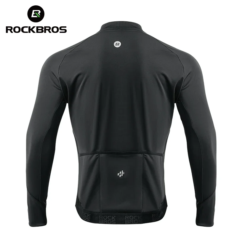 ROCKBROS Fleece Cycling Jersey Winter Long Sleeve MTB Viking Clothing Autumn Mountain Road Bicycle Top Jacket Windproof Clothes