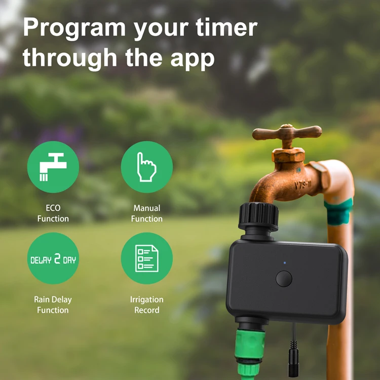 Smart WiFi 2.4G&5G for Bluetooth Single-Channel Timed Sprinkler Timer Programmable Garden Hose Irrigation for Time Switches
