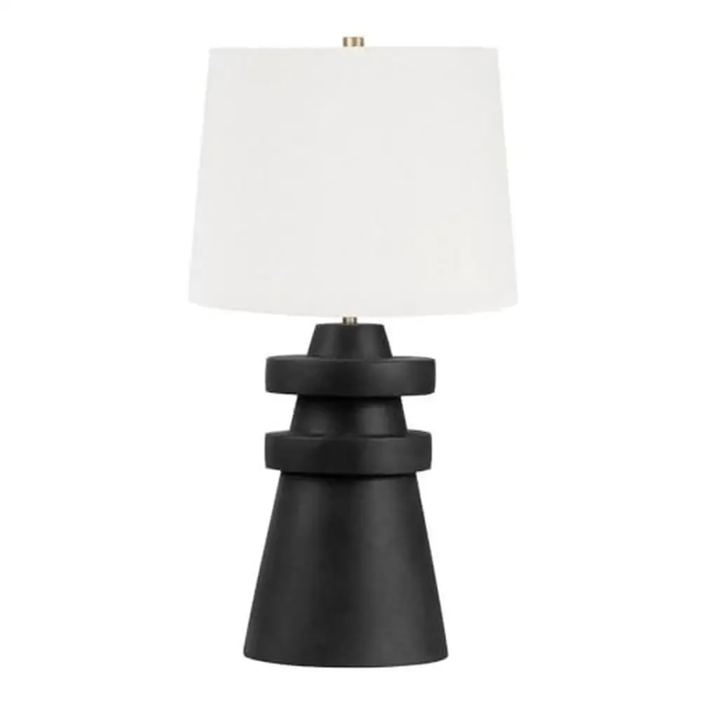 Ceramic Charcoal Table Lamp Brass Incandescent 1 Light 25.25