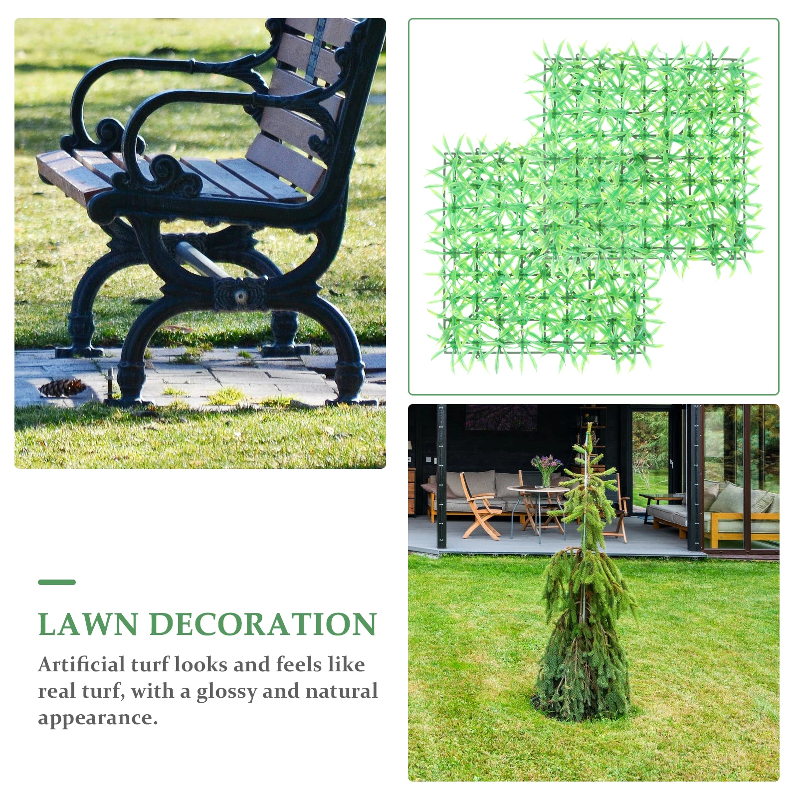 

5pcs Artificial Lawn Grass Turfs Fake Decorations for Crafts Plants Backdrop PP Lawns Faux Outdoor IndoorDIY Artificial Turfs