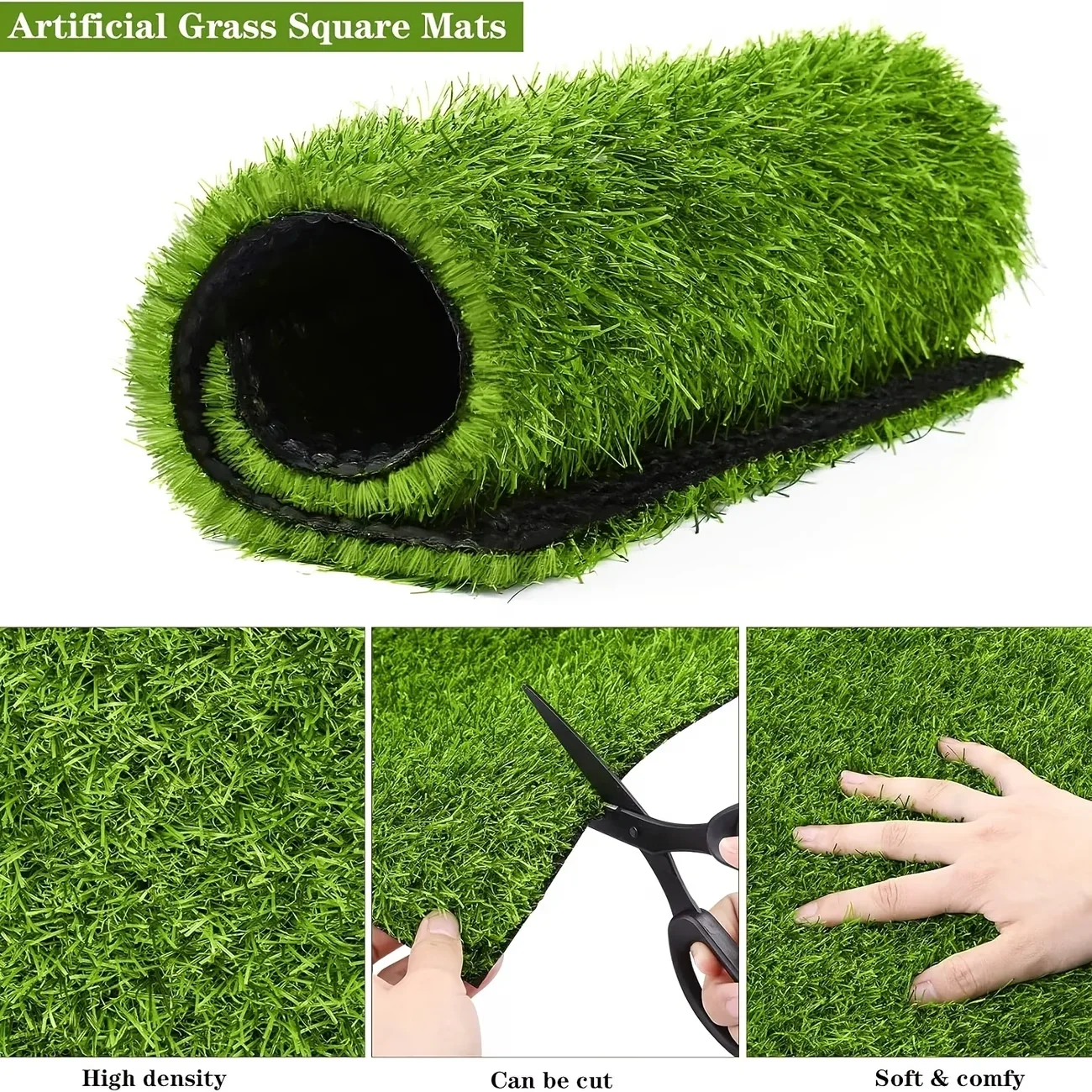 Césped artificial de 200x100x50cm, césped sintético verde, alfombra de césped artificial con base de goma para decoración del hogar en interiores y exteriores