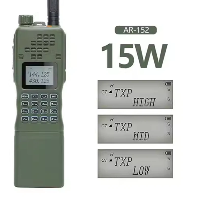 2023 New Baofeng AR-152 15W Powerful CB Two way Radio 12000mAh Battery Tactial Long Range Walkie Talkie AN /PRC-152 Dual Band