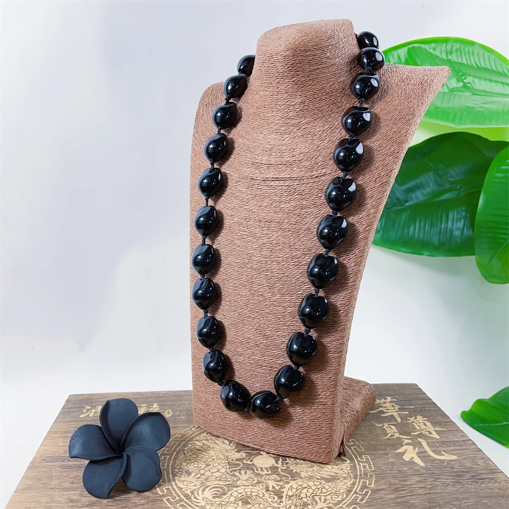 2026 Newest Hawaiian Kukui Nut Lei Solid Color Necklace with Ribbon Bow for Graduation Gift and Tiki Luau Party Accessory 20PCS