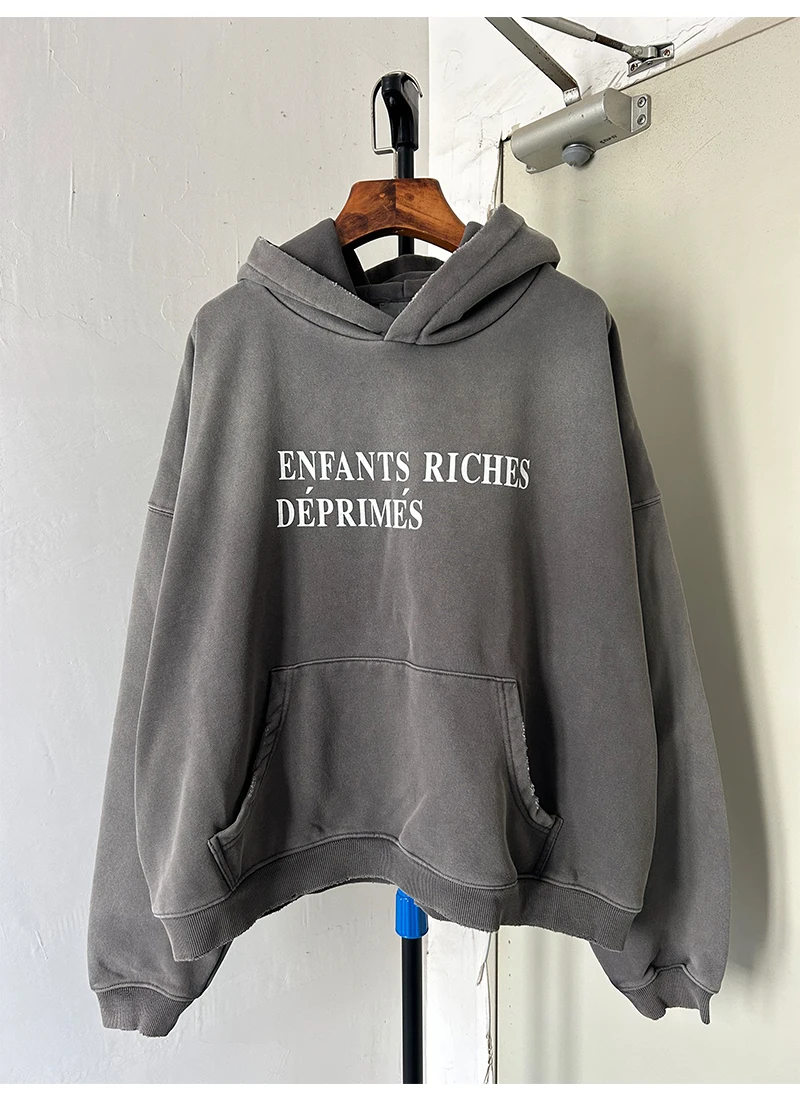 

Apricot Grey Blue ERD Washed Vintage Hoodie Tie-Dye Thick Fabrics Best Quality ERD Hooded Sweatshirt Men Women