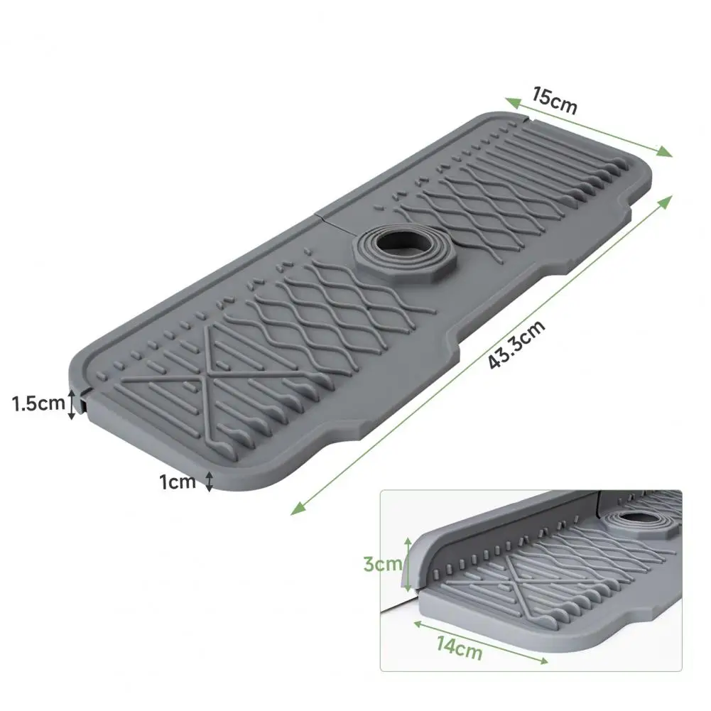 Kraan Mat Anti-splash Siliconen Gootsteen Mat Herbruikbare Drainage Pad Anti-Slip Kraan Druppelvanger Lade voor Thuis keuken Aanrecht