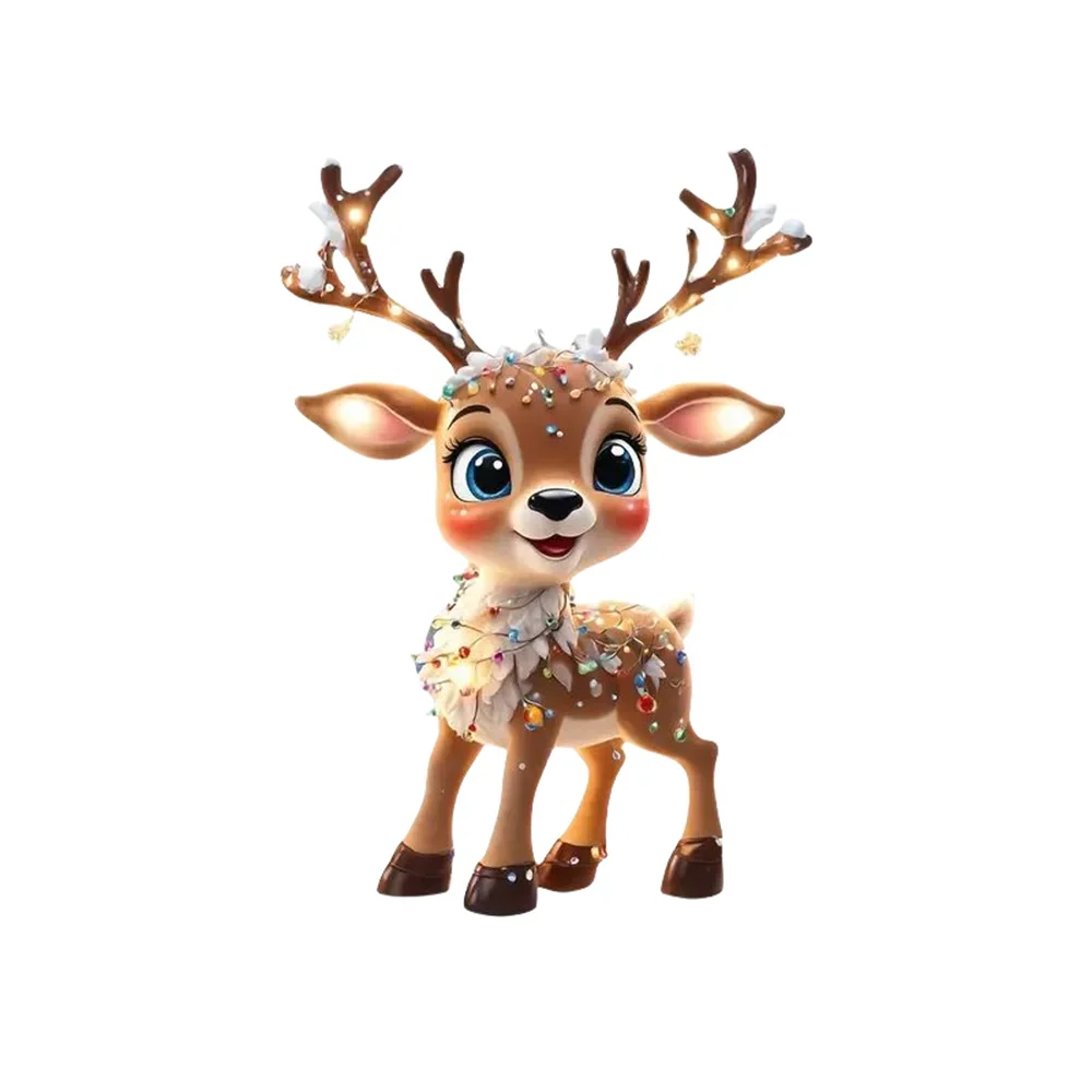 2D อะคริลิคใหม่ Elk ตกแต่งต้นคริสต์มาสการ์ตูน Fawn Christmas Tree แขวนจี้มินิน่ารัก Fawn พิมพ์ตกแต่งคริสต์มาส