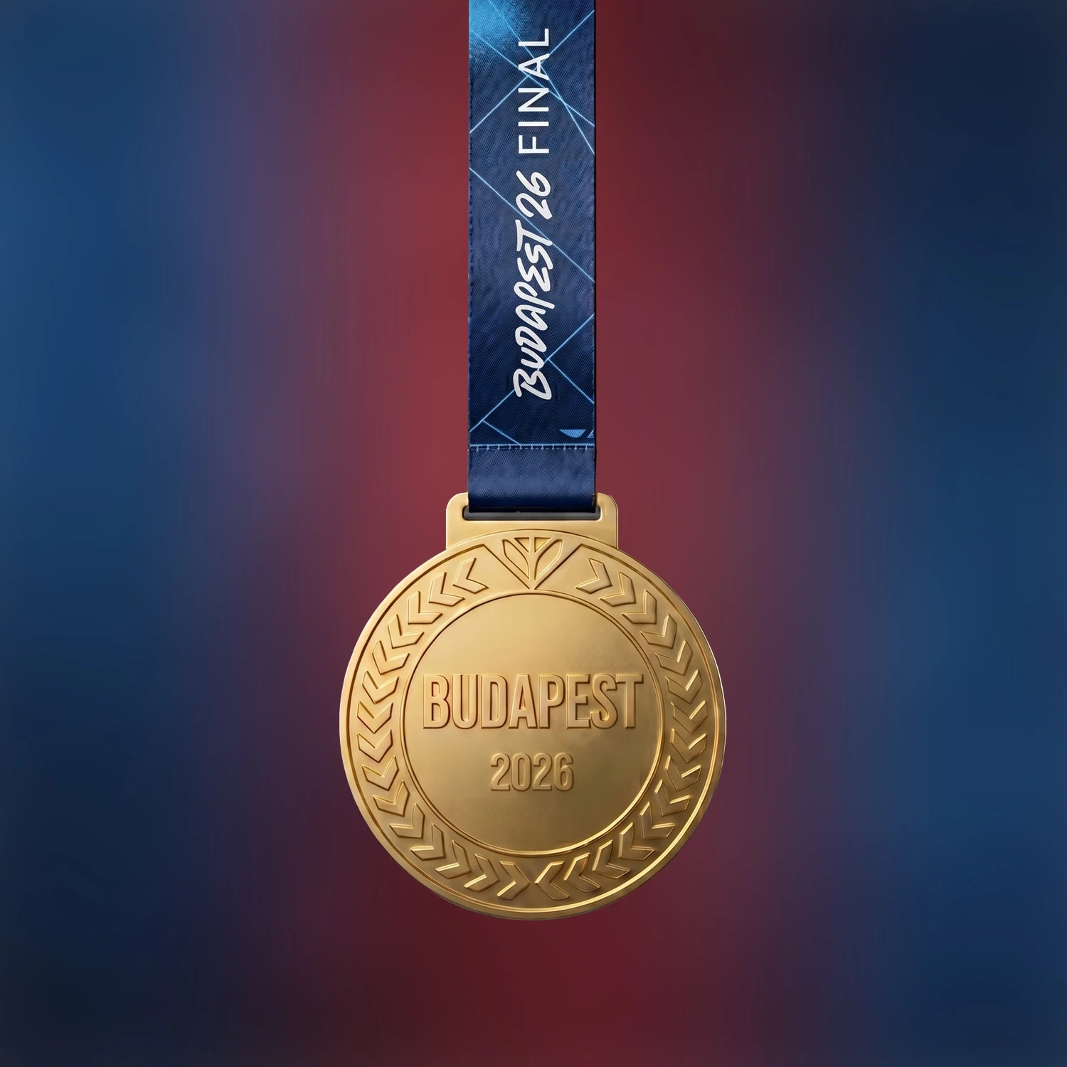 BUDAPEST 2026 Style Football Champions Award Medal with Ribbon for Fans Collectibles