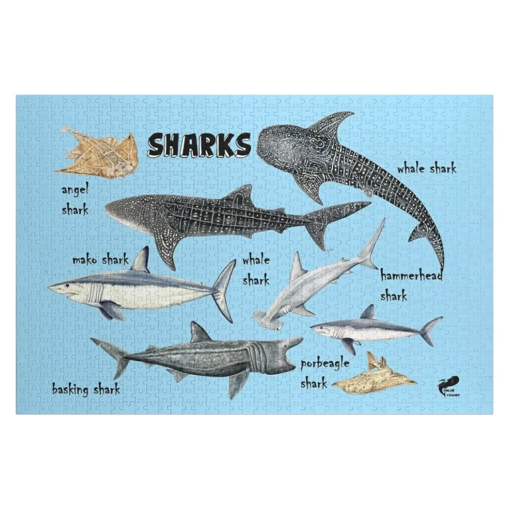 Sharks for shark lovers Jigsaw Puzzle Game Children Photo Custom Puzzle