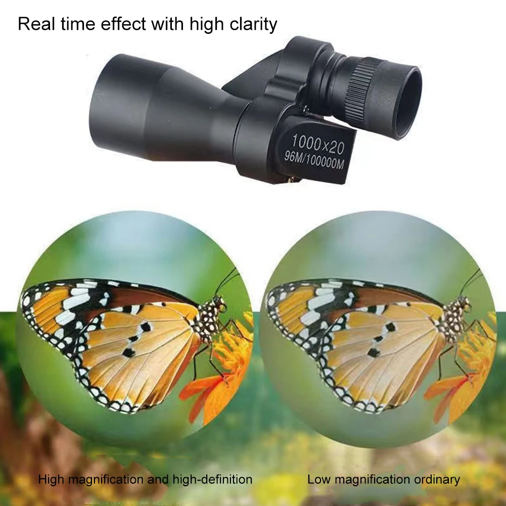 Imagem -04 - Telescópio Portátil hd ao ar Livre com Pano de Limpeza hd Monocular à Prova de Choque Leve 1000x20 Atividades ao ar Livre
