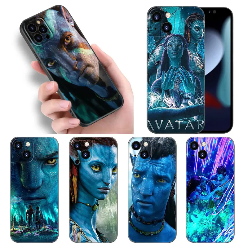 Avatar Film Phone Case For Apple iPhone 12 13 Mini 11 14 15 Pro Max 7 8 Plus X XR XS SE 2020 2022 Black Silicone Case