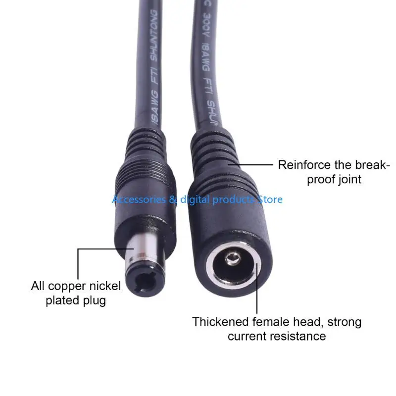 77JD DC6.3x3.0mm Male to Female Extension Cord Power Wire for Notebook Power Supply