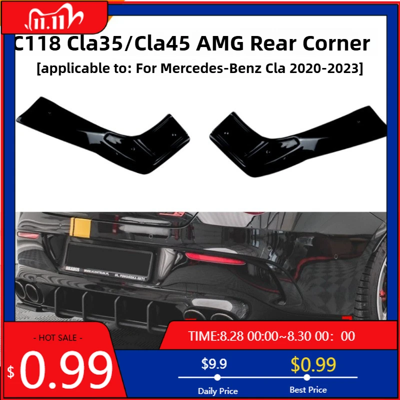 

Горячие украшения для Mercedes Benz CLA35 45 C118 2020-2023 AMG, задняя губа, угловая наклейка для автомобиля, модификация автомобиля, аксессуары для интерьера St