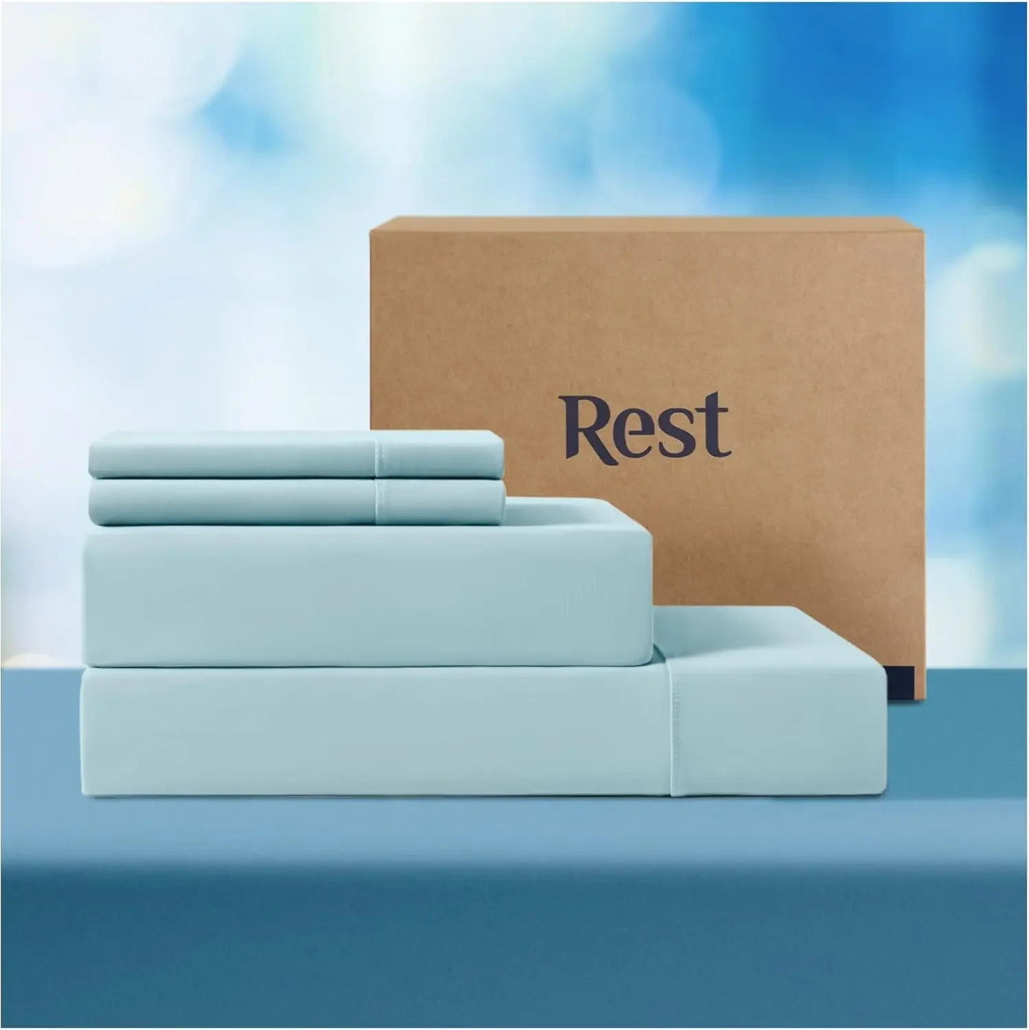 

Cooling Sheet Set, Full Size, Light Blue, Breathable Bed Sheets for Hot Sleeper and Night Sweats, with Pillowcases 4PCS