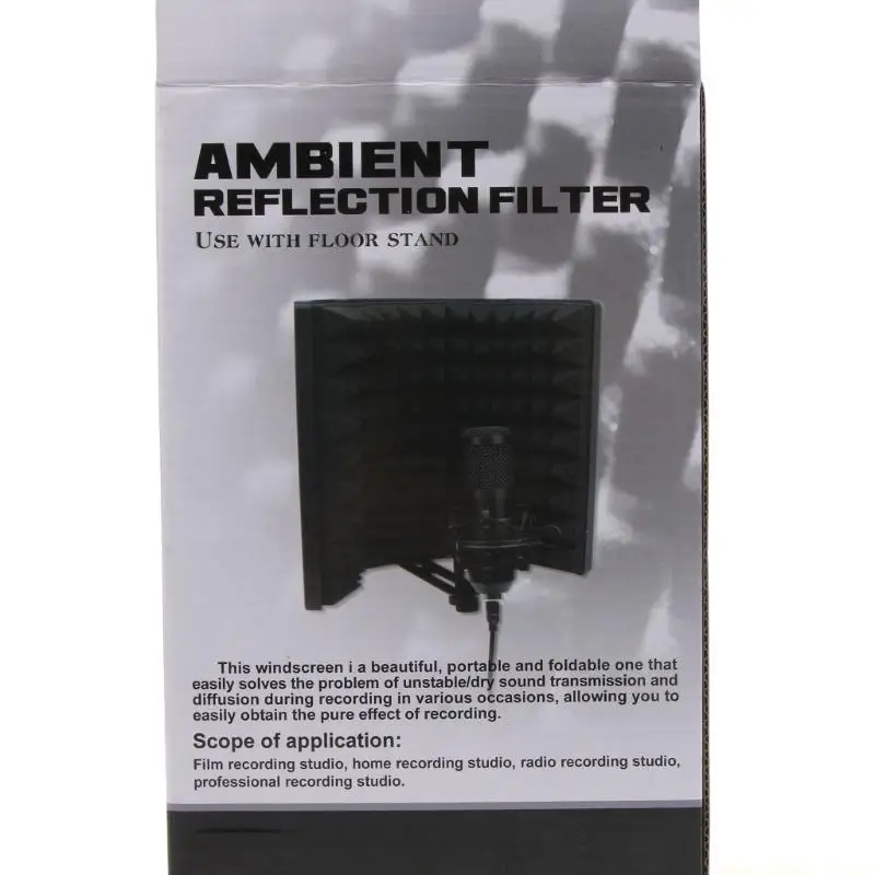F62C Reflection Filter Foam Soundproof Microphone For Recording