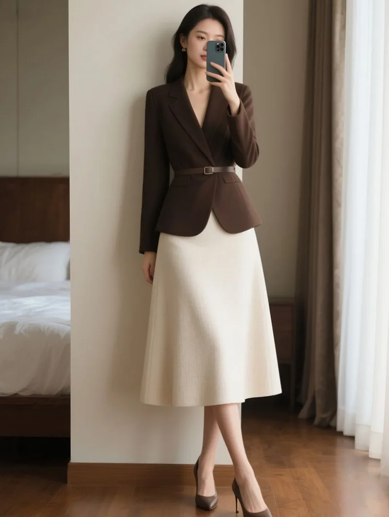 Nieuwe High End Herfst Elegante vrouwen Rok Sets Vrouwen Office Lady Mode Slanke Taille Lange Mouw Jas + Rokken Tweedelige Set