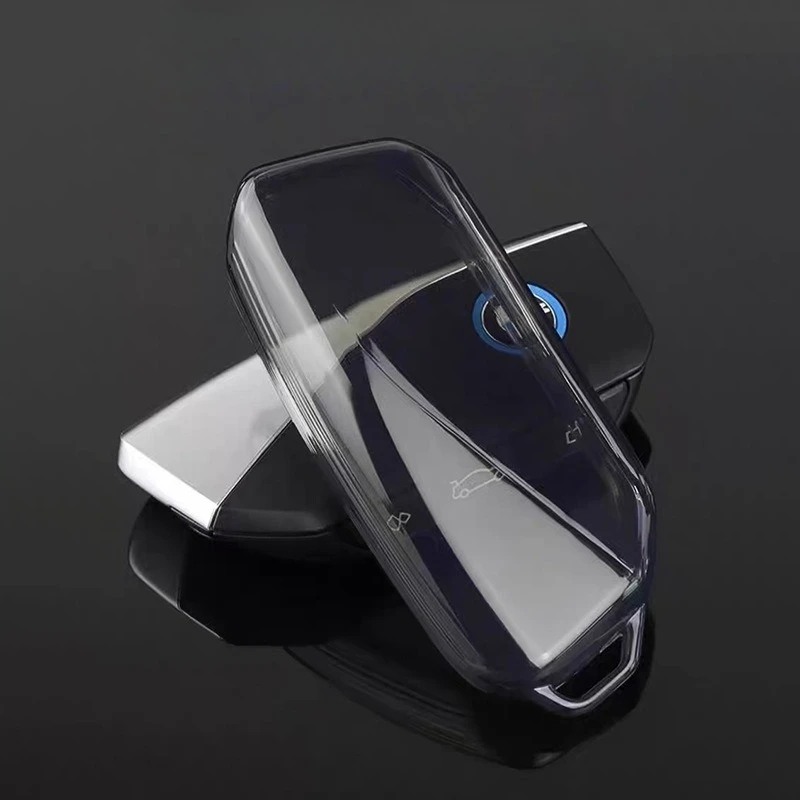 Transparente TPU-Autoschlüsselhülle für BMW - Kompatibel mit 1/3/5/X-Serie, I-Modelle | Schwarz-Weiß-Farbe | Schutzhülle für Schlüsselanhänger – Detail 14