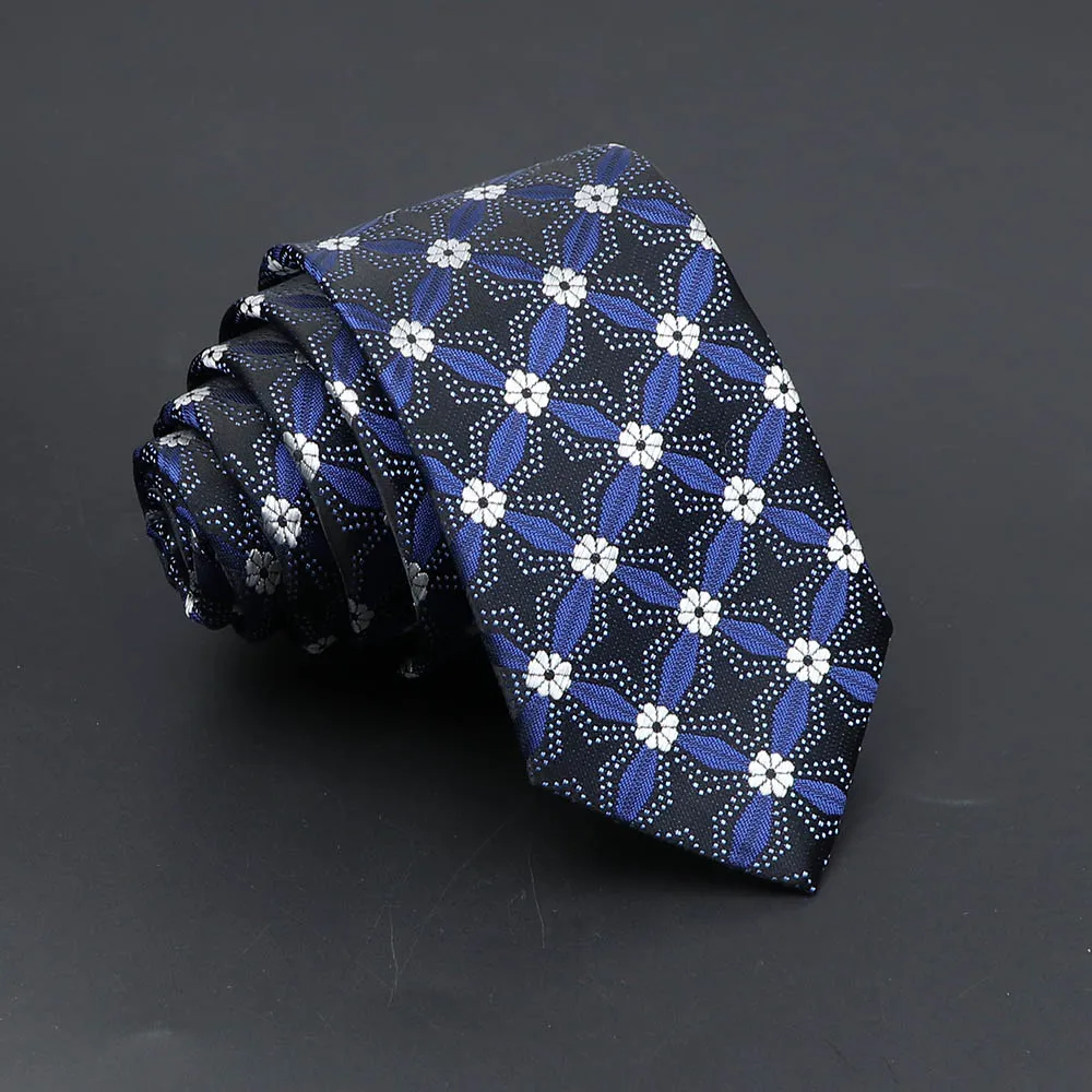 Tie For Men Classic Business Blue Red Plaid Dots 6cm Jacquard Necktie Daily Wear Cravat Wedding Shirt Dress Accessories Gift