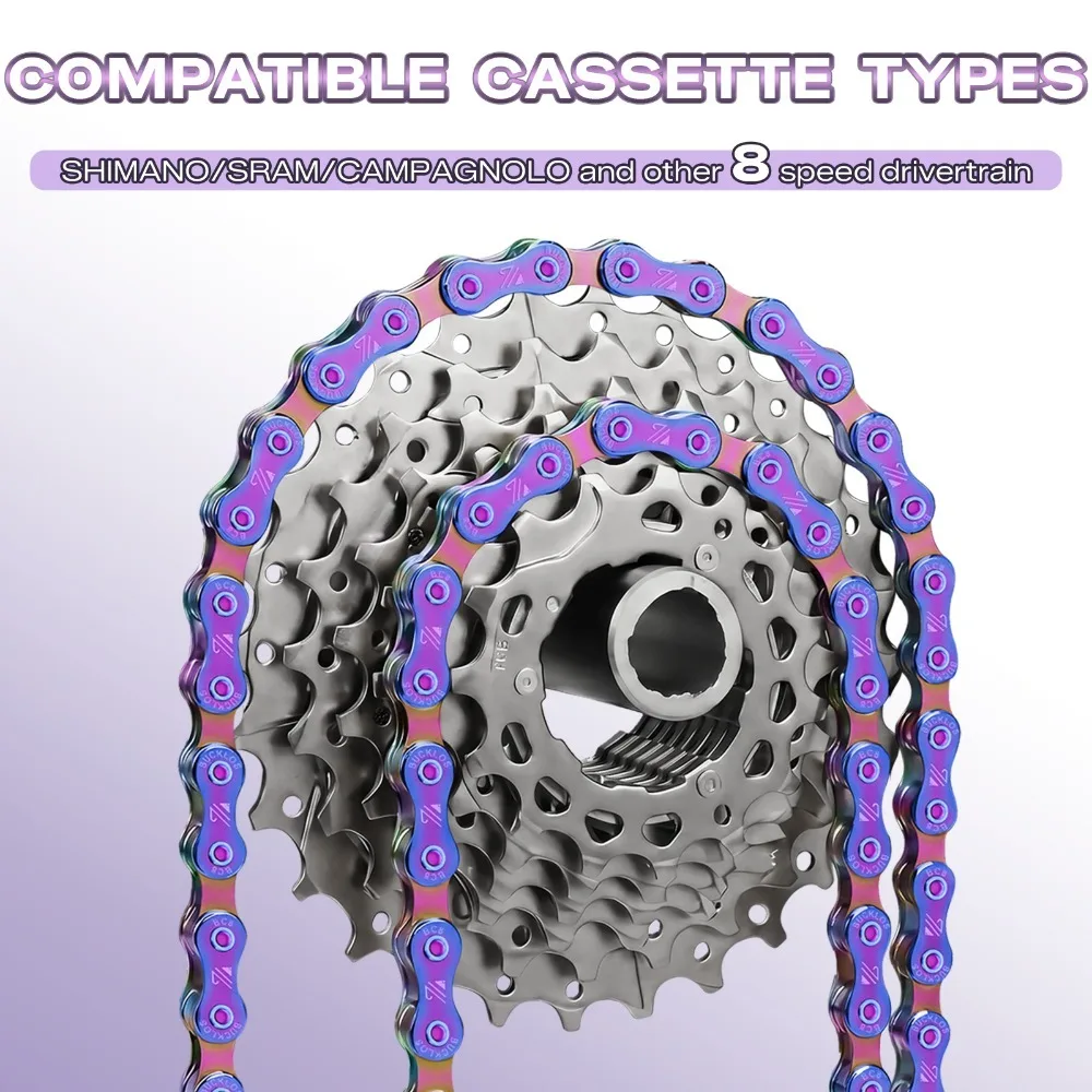 BUCKLOS Bike Chain 8 9 10 11 12 Speed Titanium Plating Bicycle Chain 8V 9V 10V 11V 12V Road MTB Current for SHIMANO SRAM