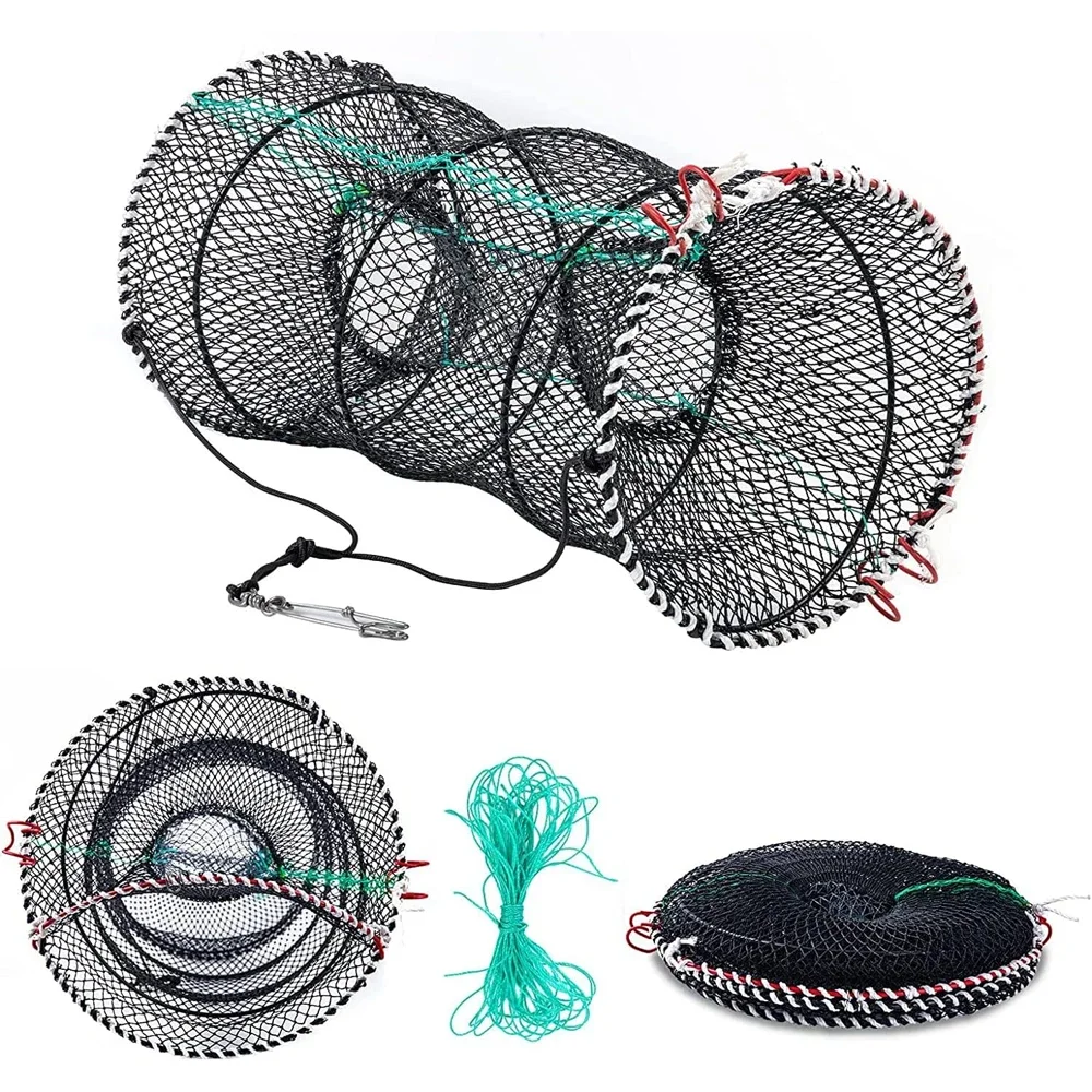 

Portable Pop-up Crab Trap, Folded Fishing Trap Minnow Crawfish Shrimp Lobster Bait Snare Fish Trap Net