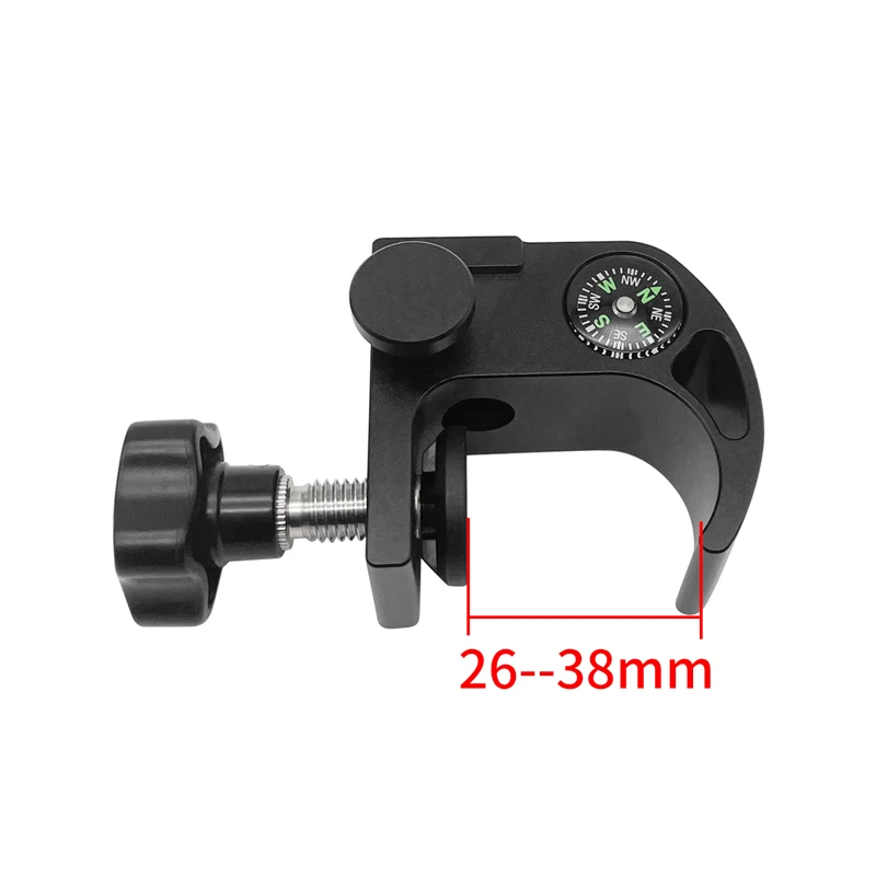 NEW Universal GNSS GPS Pole Clamp 180 Degrees Vise with Compass Replace Size 26mm - 38mm Pole Holder Mount