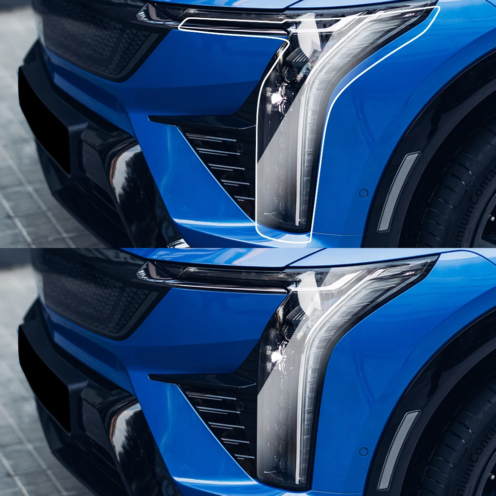 Premium TPU PPF for Cadillac OPTIQ 2025-2026 High-Gloss Smoke Black Pre-Cut Headlight Cover Anti-Scratch Protective Vinyl Kit view 3