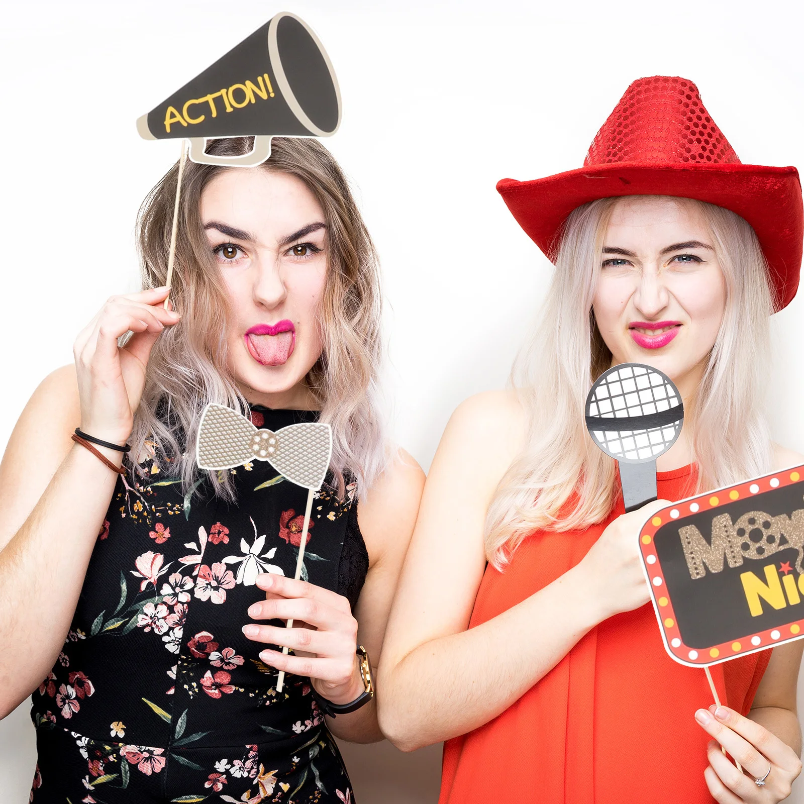 

Tinksky 21Pcs Movie Theme Party Supplies Photo Props Mask for Birthday Wedding Bachelorette Celebration Decoration Favor Kit