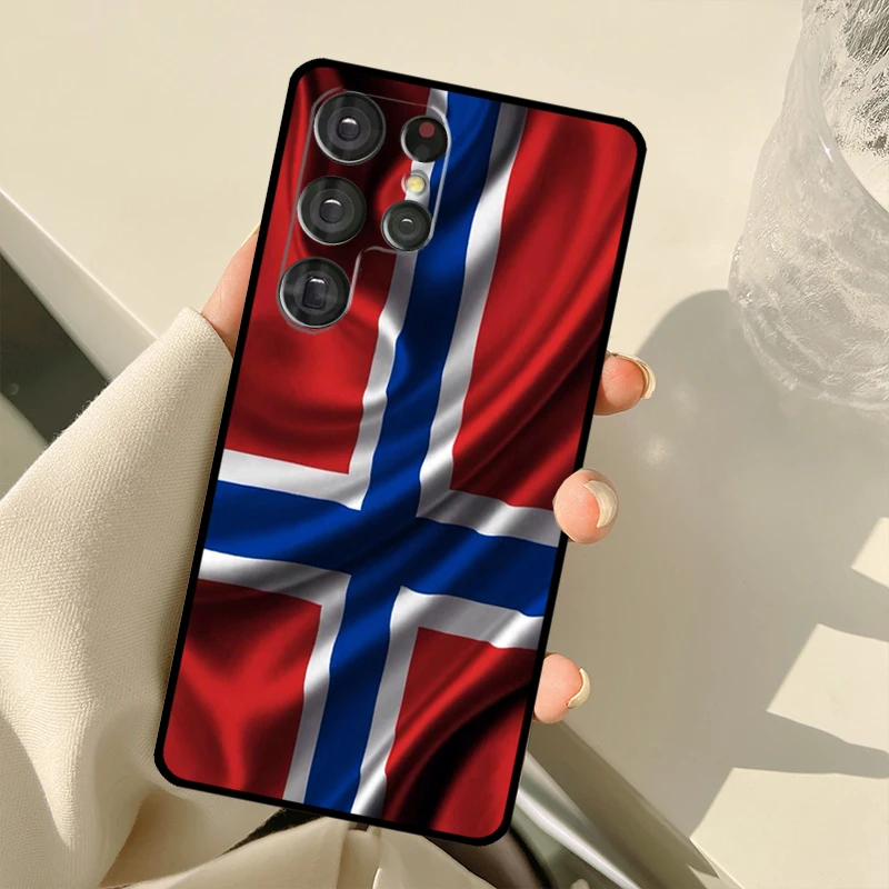 Norway Flag Phone Case For Samsung Galaxy S23 S20 FE S21 FE S22 Ultra Note20 Note10 S8 S9 S10 Plus Cover