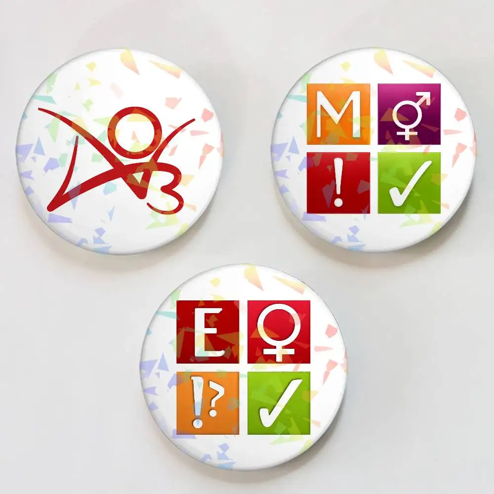 AO3 Round Badge Lapel Pins for Backpacks Briefcase Laser Brooch Clothes Gifts