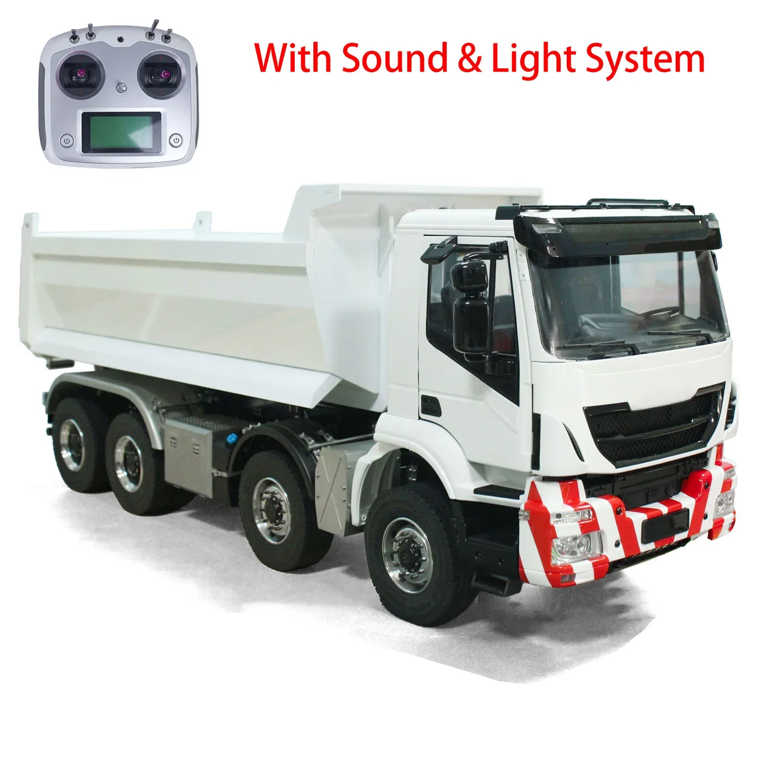 Toys Metal 1/14 8x8 Hydraulic RC Dumper Car Radio Control Full Dump Truck Sound Light Painted Finished Tripper Vehicles wltoys