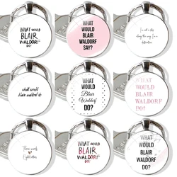 Gossip Girl Blair Waldorf Keychain Handmade Glass Cabochon Key Ring Holder Pendant Key Chains