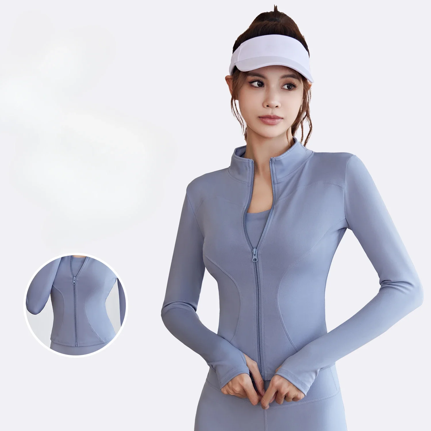 

Spring and Autumn Sports Coat Women's Long Sleeve Tight Clothes Running Fitness Yoga Clothes Top Jacket